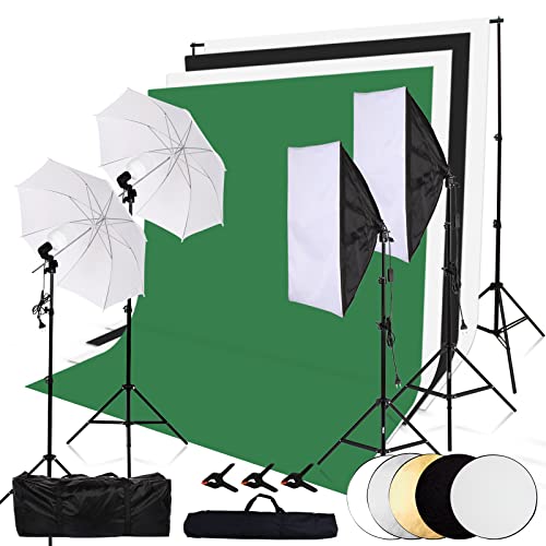 OUBO Profi Fotostudio Kit 4 x Schwarz 2...