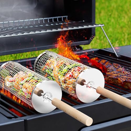 Ivtivfu Nestendes Rollendes Grillkorb...