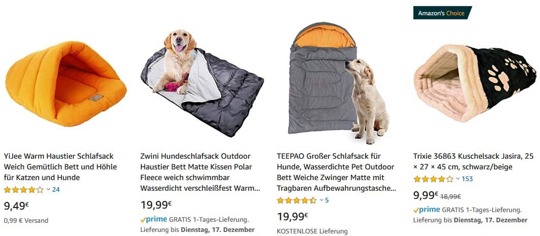 Kuriose Geschenke: Einen Hundeschlafsack schenken